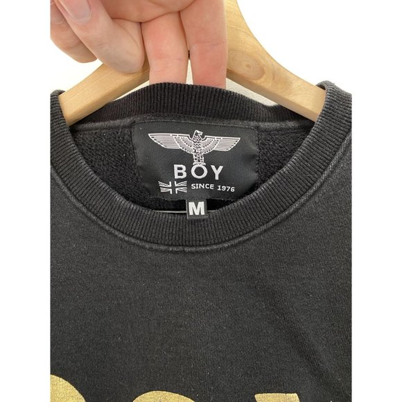 BOY Crew Neck Long Sleeve Sweatshirt Black Size M - Picture 7 of 7